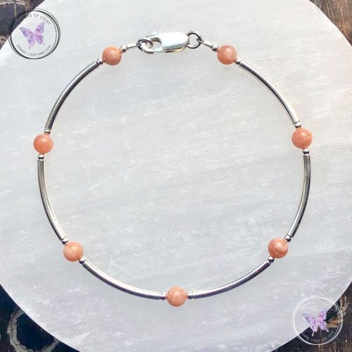 Sunstone & Silver Bangle Bracelet